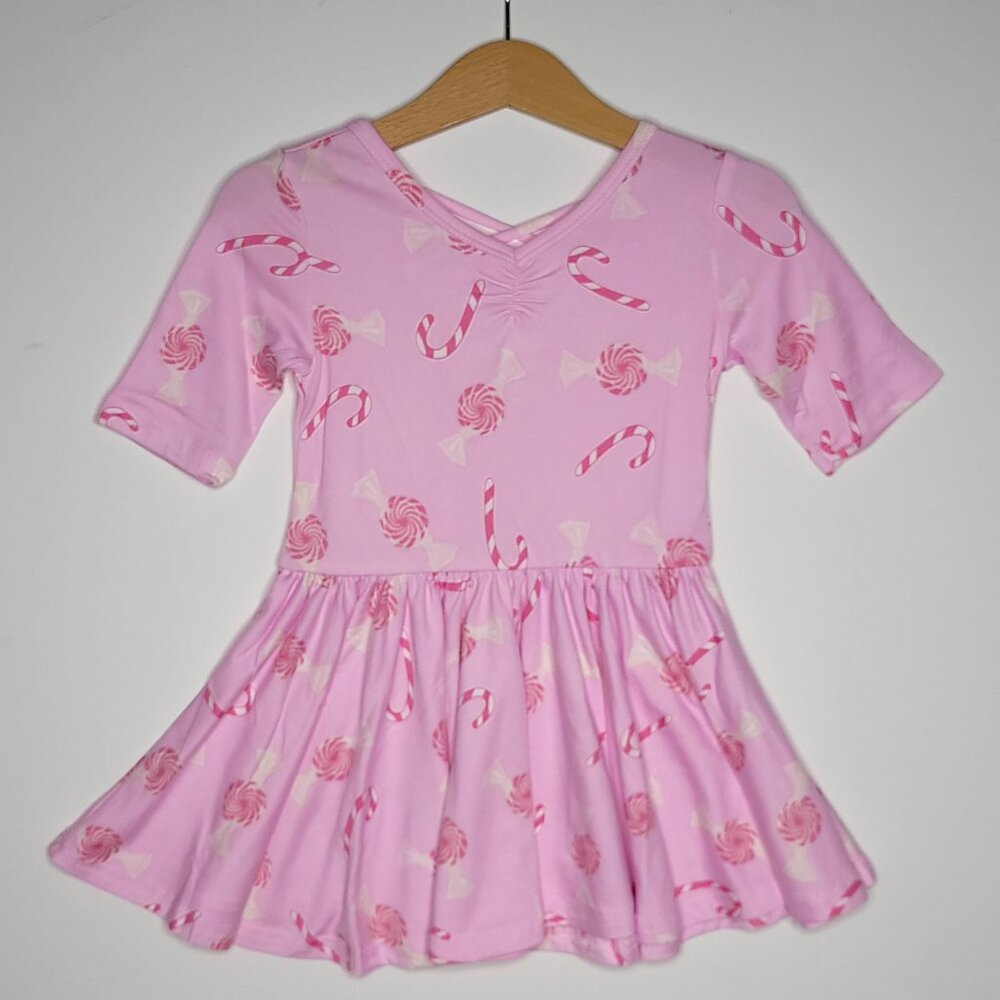 DotDotSmile Size 2t Ballerina Dress - NWT Pink Candy Cane Print 👗Twirly Dress👗